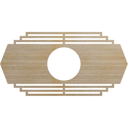 Ekena Millwork Chrysler Wood Fretwork Pierced Ceiling Medallion, Hickory, 28"W x 14"H x 7 3/8"ID x 1/4"T CMWP28X14X0250CSHI